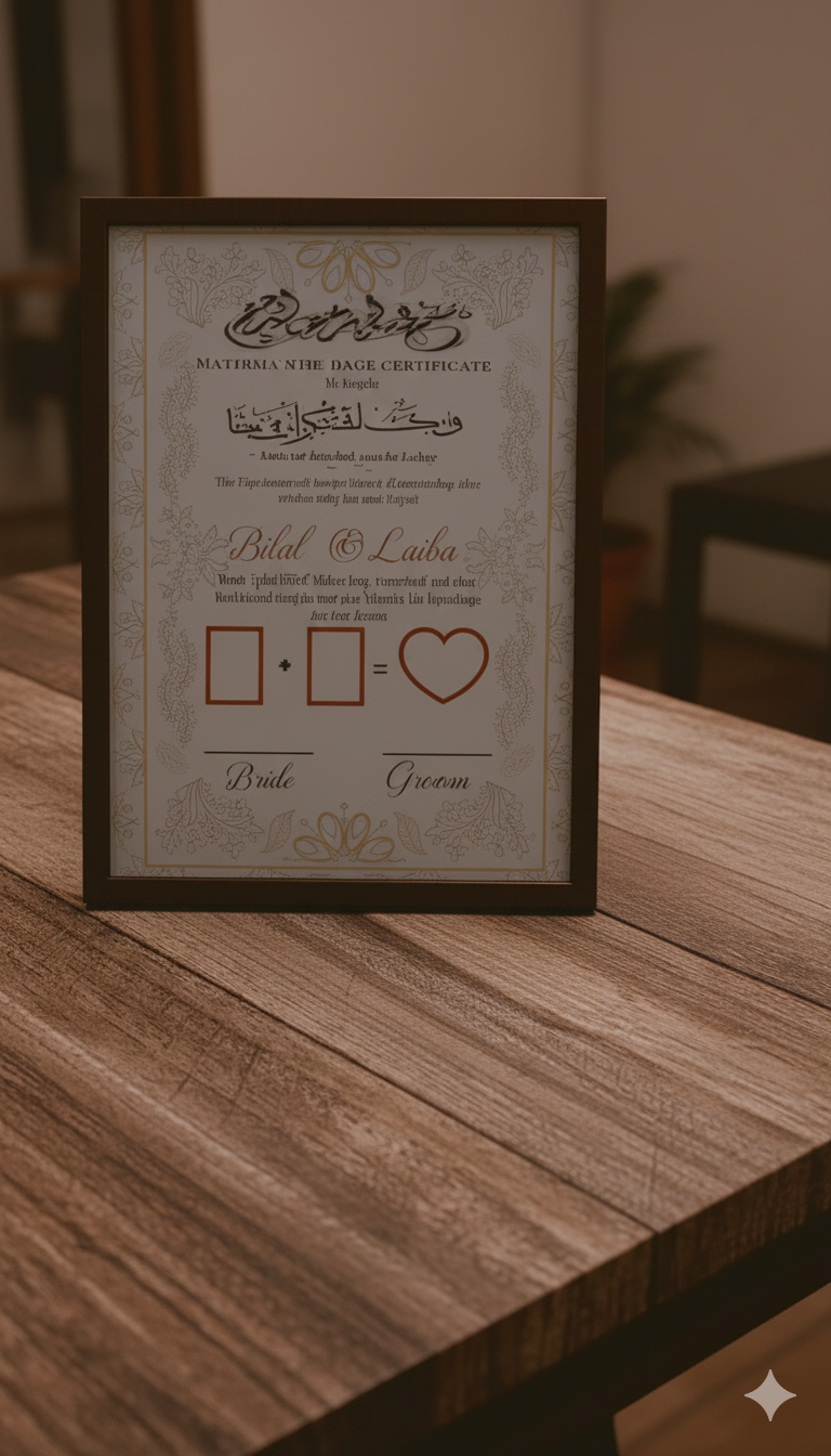 Customize Nikkah Certificate